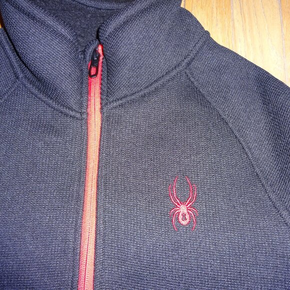 NWT Spyder Men's Core Sweater Heavy Weight Black Full Zip Jacket Size Medium - Picture 2 of 8